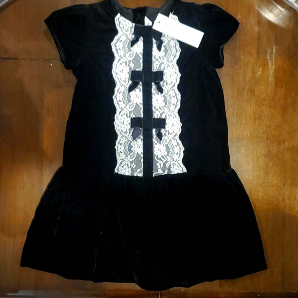 NWT Janie and Jack Black Velvet Holiday Dress